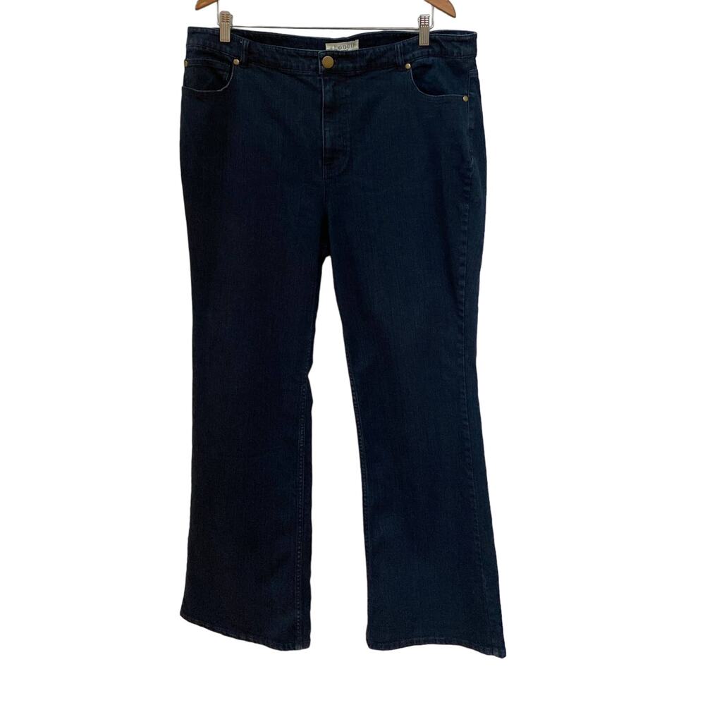 Eloquii Dark Wash Straight Wide Leg Jeans Size 18